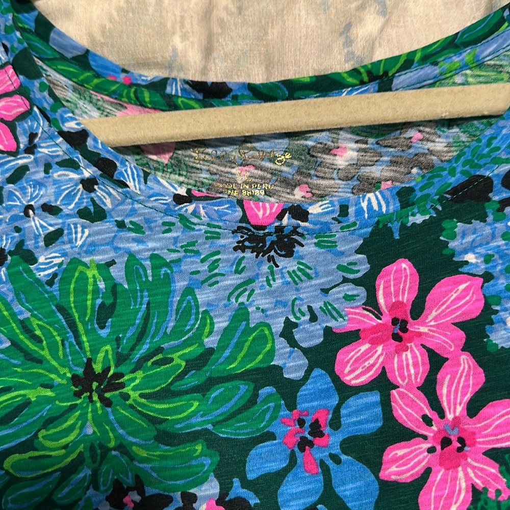 Lilly Pulitzer Floral Top - Blue and Green - Picture 2 of 3